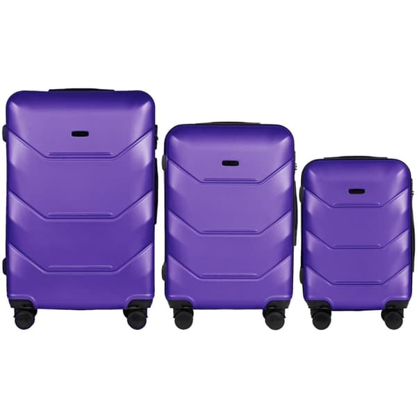 Wings Peacock 3.0: Set med 3 Hårda Kabinväska - Lila, Smart & Lätt