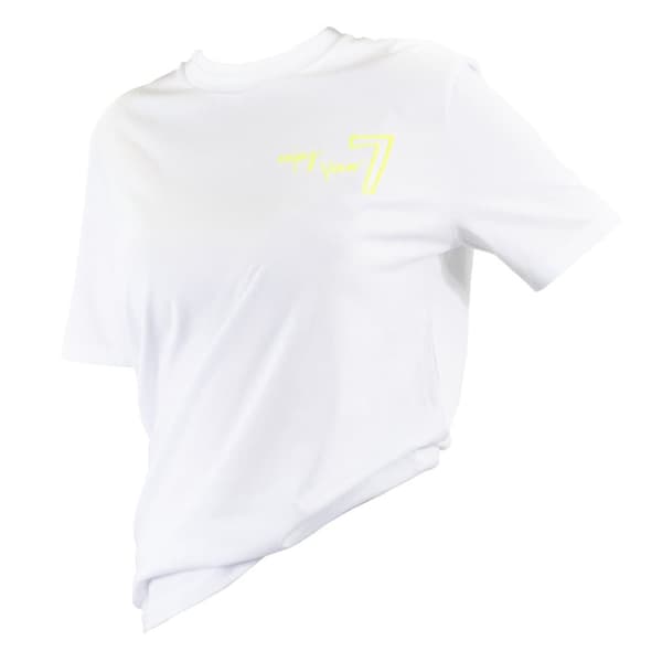 Unisex Oversize T-shirt med Broderi "7" af Paprocki & Brzozowski, Hvid, M