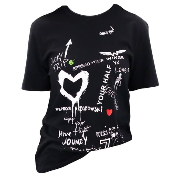 Unisex Oversize T-shirt med Print - Sort - Paprocki & Brzozowski - Str. S