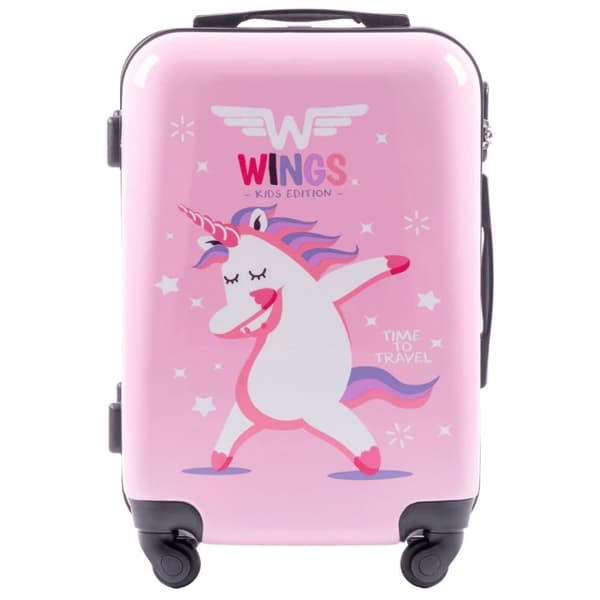 Wings Jay Enhörning Kabinresväska 20" Rosa Hård Polykarbonat