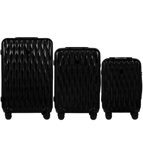 Wings PRIME Trolley Kuffertsæt - Sort Polykarbonat - 3 stk S/M/L