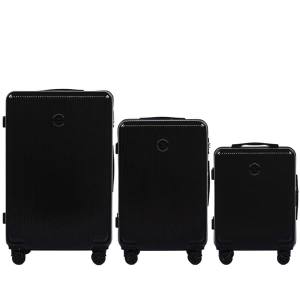 Wings African Eagle 3-delt Hardcase Kuffertsæt i Polycarbonat, Sort