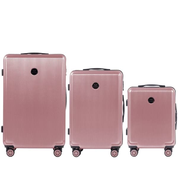Wings African Eagle Pink Kuffertsæt - Hård Polycarbonat, 5 Års Garanti