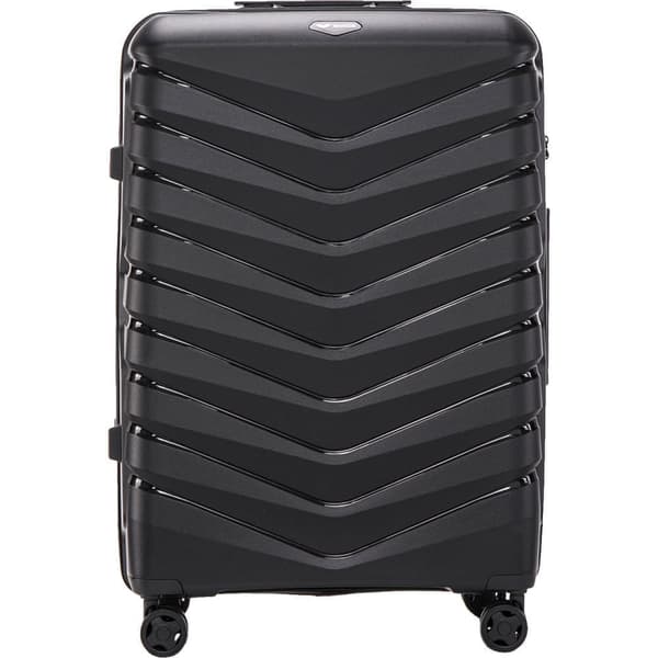 Wings PHOENIX Suuri Kova Matkalaukku, 28", Musta, Polipropyleni, 4 Pyörää, TSA Lukkomenetelmä, 10 Vuoden Takuu