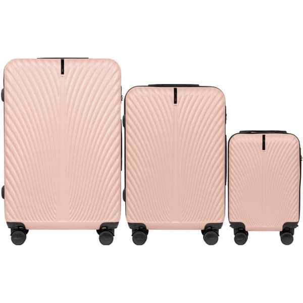 Wings SWAN PINK 3-delt Koffertsæt med Kode - Kabine & Registreret