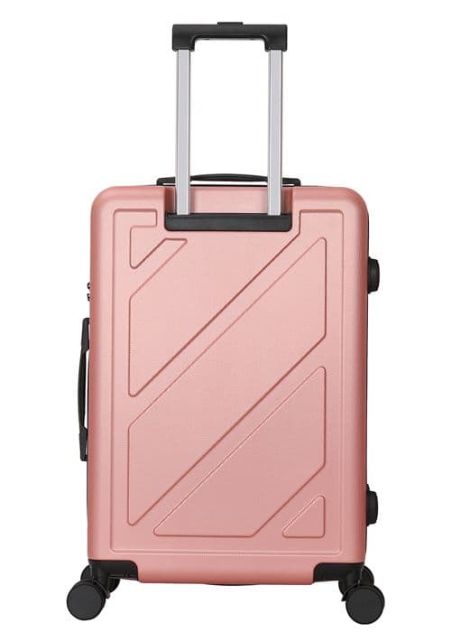 DEELUXE - Medelstor resväska 45x65x25 cm ABS Hård 4 dubbelhjul DOWNTOWN ROSÉ GULD