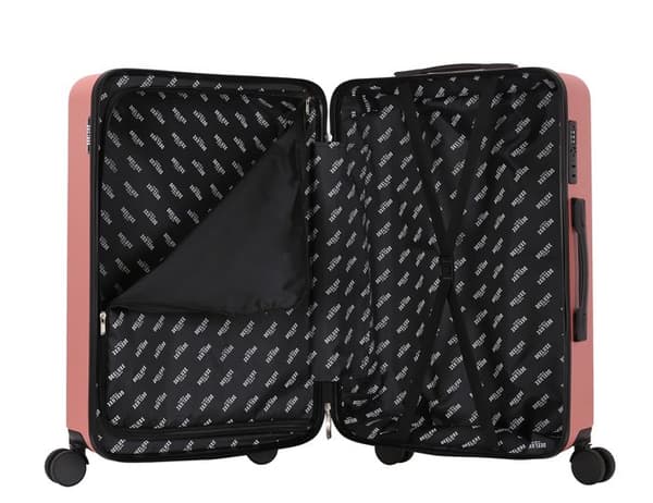 DEELUXE - Medelstor resväska 45x65x25 cm ABS Hård 4 dubbelhjul DOWNTOWN ROSÉ GULD