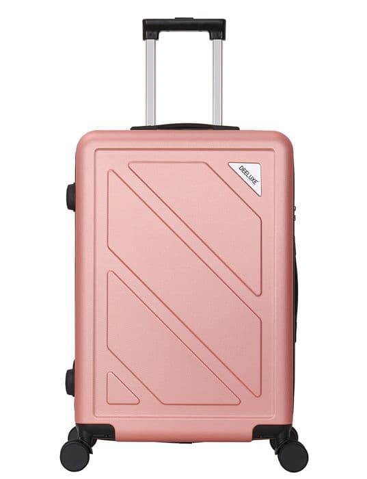 DEELUXE - Medelstor resväska 45x65x25 cm ABS Hård 4 dubbelhjul DOWNTOWN ROSÉ GULD