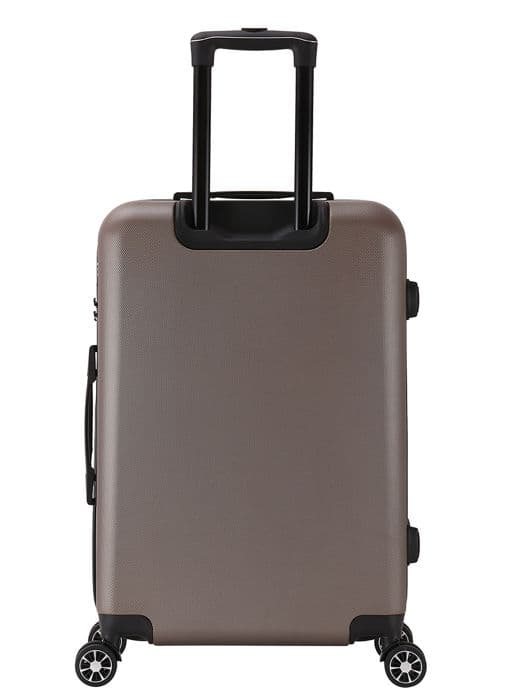 DEELUXE - Styv ABS 4-hjulig dubbelkabin resväska 55cm TROPICAL DREAM BRONZE