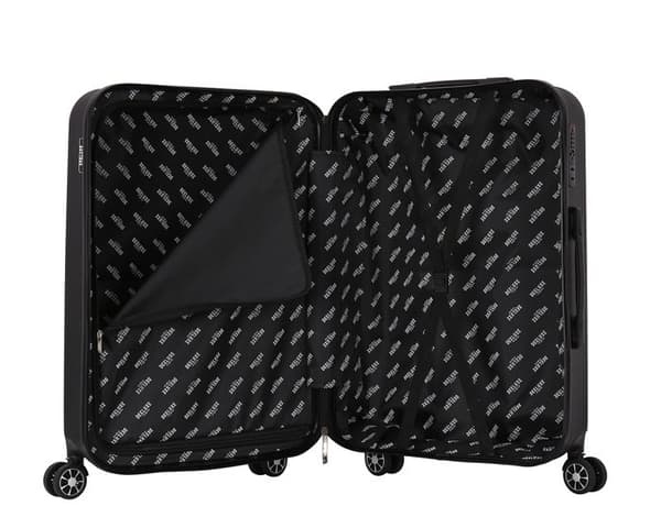 DEELUXE - Mellanstor resväska 40x65x25cm ABS Hård 4 dubbla hjul FREE SOUL SVART