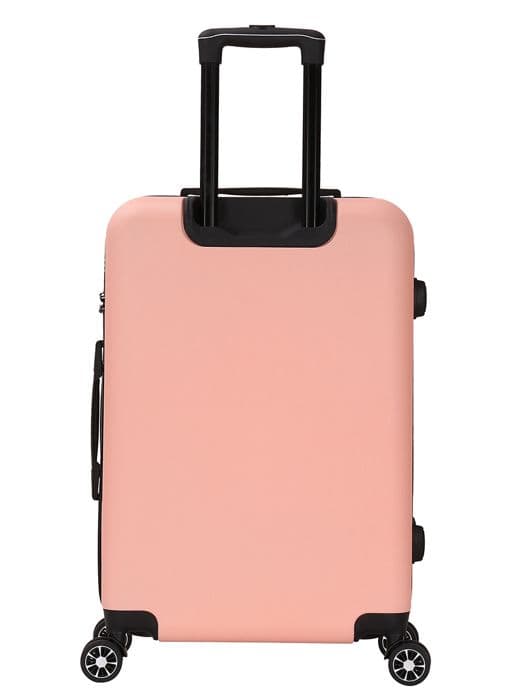 DEELUXE - Kabinväska 4 hjul dubbelt ABS hård 34x55x23cm TROPICAL DREAM ROSA