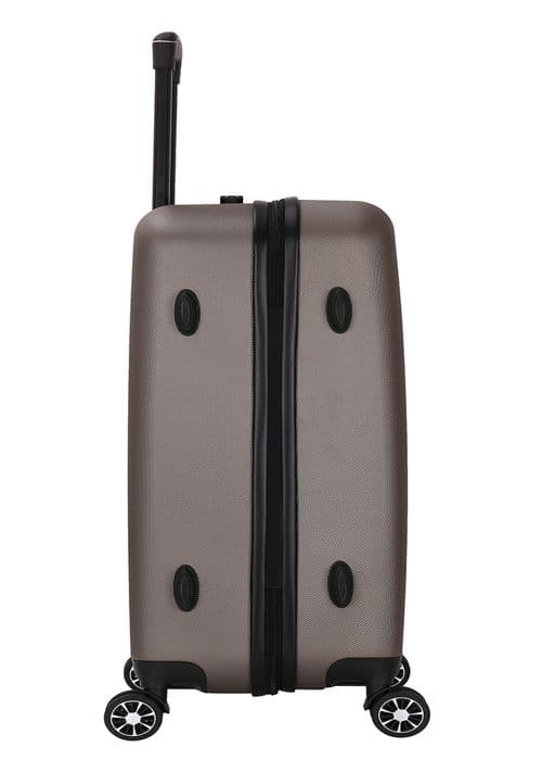 DEELUXE - Medium resväska 65cm ABS Stel 4 dubbla hjul GRATIS SOUL BRONZE