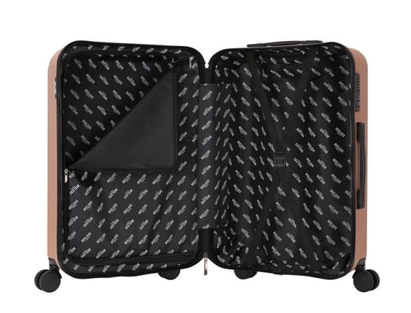 DEELUXE - Resväska med 4 hjul dubbel ABS hård 34x55x23cm CITYVIEW CHAMPAGNE
