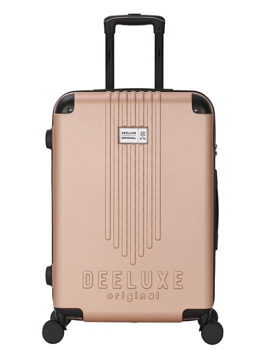 DEELUXE - Resväska med 4 hjul dubbel ABS hård 34x55x23cm CITYVIEW CHAMPAGNE