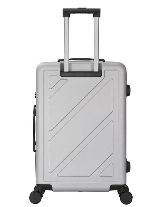 DEELUXE - Mellanstor resväska 40x65x25cm ABS Hård 4 dubbla hjul DOWNTOWN SILVER