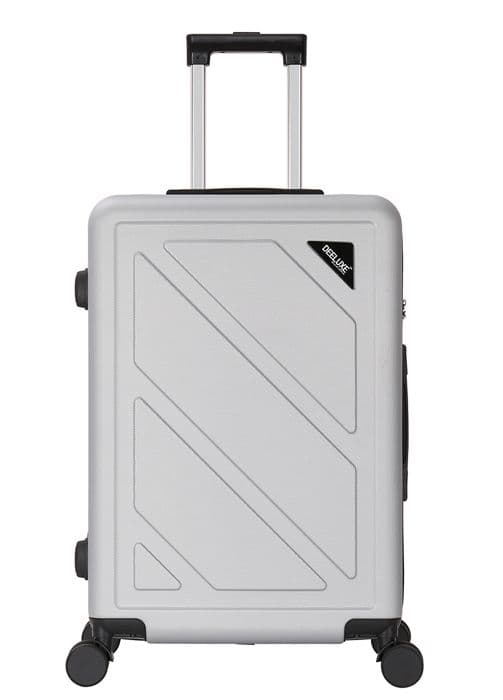 DEELUXE - Mellanstor resväska 40x65x25cm ABS Hård 4 dubbla hjul DOWNTOWN SILVER