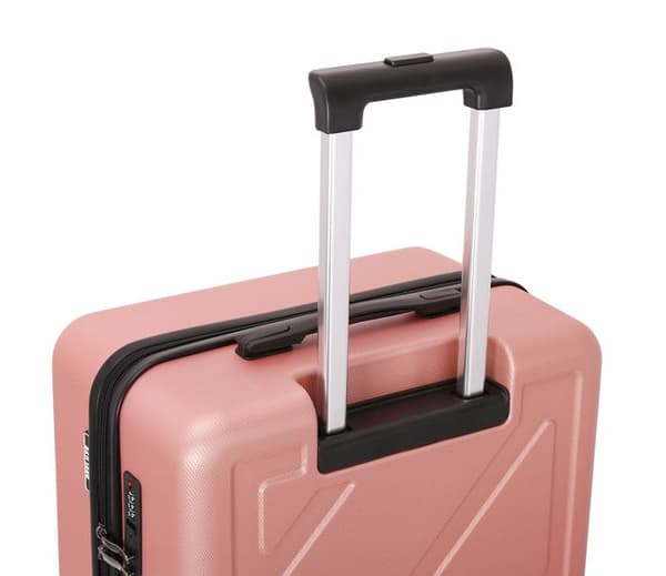 DEELUXE - Kabinväska 4 hjul dubbel ABS hård 34x55x23cm DOWNTOWN ROSE GOLD