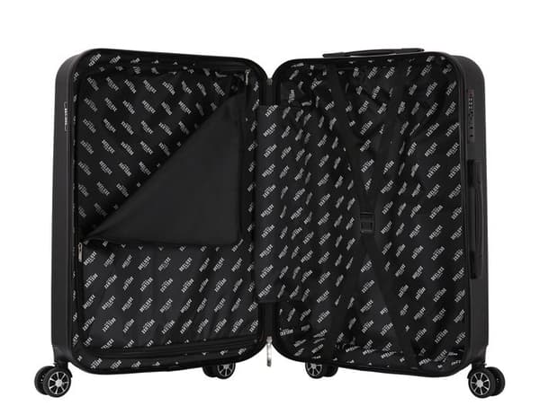 DEELUXE - Ryggsäck långvarig stor storlek styv ABS 4 hjul dubbel 45x75x28cm DOGGY RIDER SVART