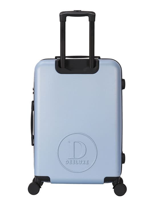 DEELUXE - Mellanstor resväska 40x65x25cm ABS Hård 4 dubbla hjul CITYVIEW ICE BLUE
