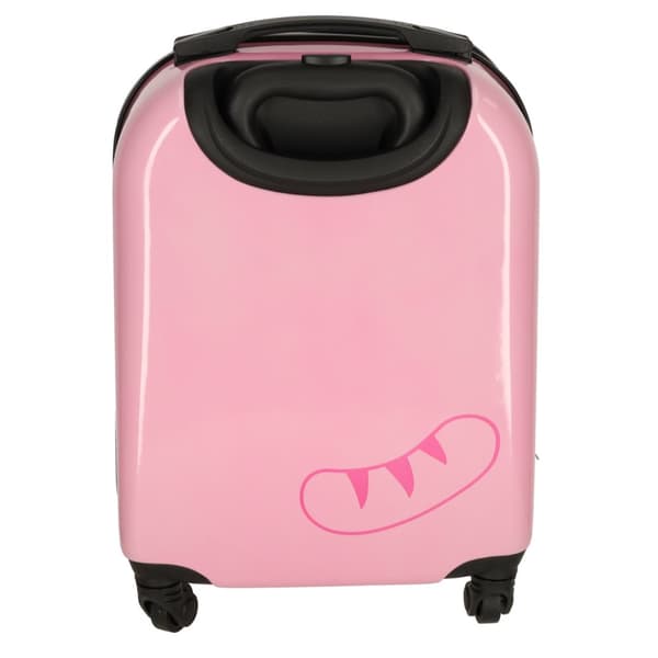 Rejsekuffert til børn, håndbagage på hjul, pink kat