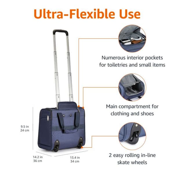 Resväska eller bagage säljs ensam Basics - NB23066-14-BLQ - Bagaglio per vano sottosedile, 35,5 cm, Marinblå