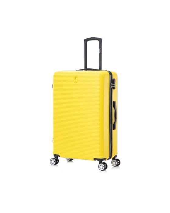 CELIMS FRANCE - Med Resväska 65cm | Weekendresväska | ABS | 4 hjul 360° | Inbyggt lås | Gul