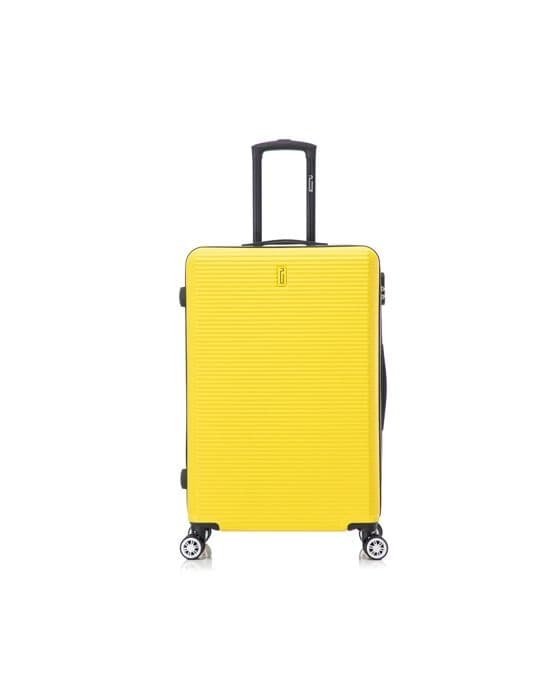 CELIMS FRANCE - Stor Resväska 75cm Helg | Incheckad Väska 23kg | Inbyggd Lås | ABS | Gul