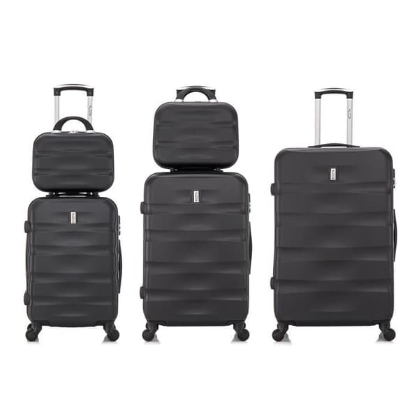 CELIMS FRANCE - Set av resväskor 5 delar Aerowave | Resväska set | Låsningssystem | Lätt och styv | Svart