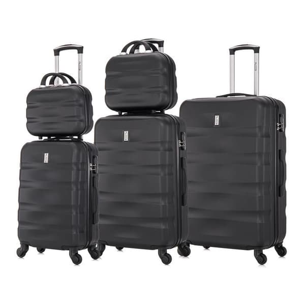 CELIMS FRANCE - Set av resväskor 5 delar Aerowave | Resväska set | Låsningssystem | Lätt och styv | Svart
