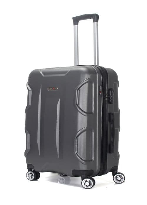 Valise Cabine 4 Hjul 50x31x22cm ABS Hård - PALACE - Superfly (Grå Antracit)