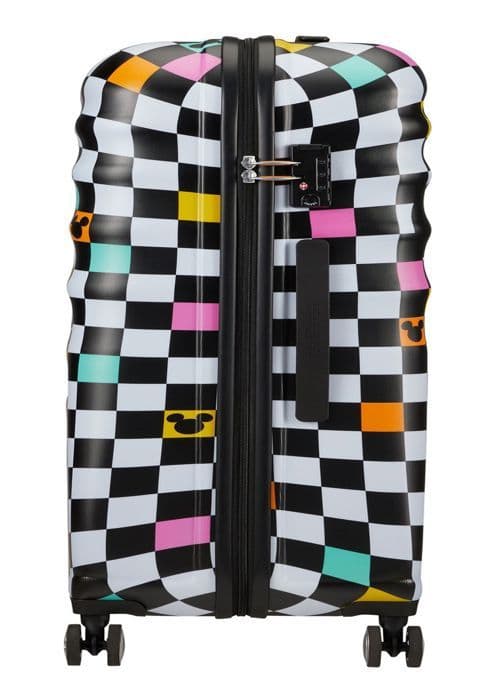 American Tourister Väska vit svart för kvinna och man Wavebreaker Disney Spinner 77 / 28 Disney Trolley Mickey Check 266709
