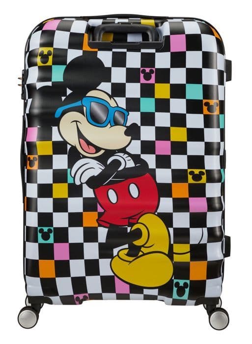 American Tourister Väska vit svart för kvinna och man Wavebreaker Disney Spinner 77 / 28 Disney Trolley Mickey Check 266709