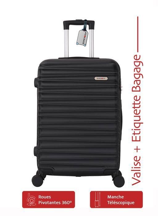 Kabinväska - ADC - Rio Noir - 55cm - Hård ABS - 4 hjul 360°