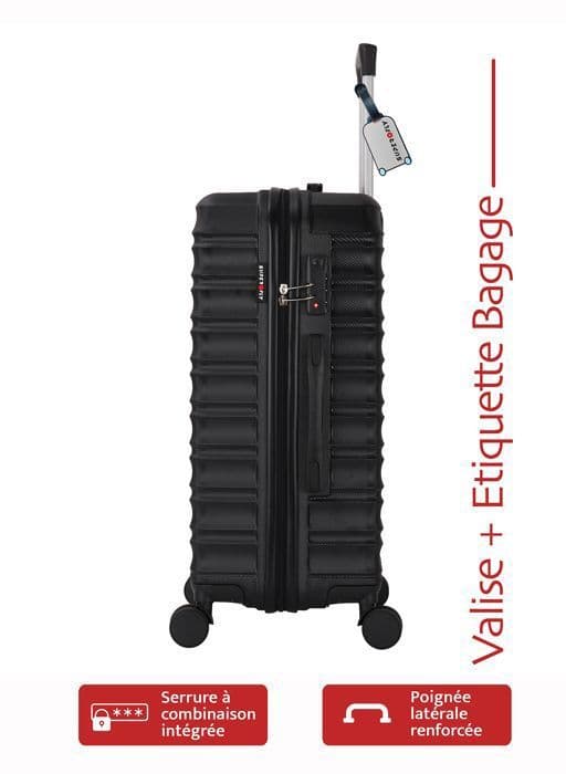 Kabinväska - ADC - Rio Noir - 55cm - Hård ABS - 4 hjul 360°