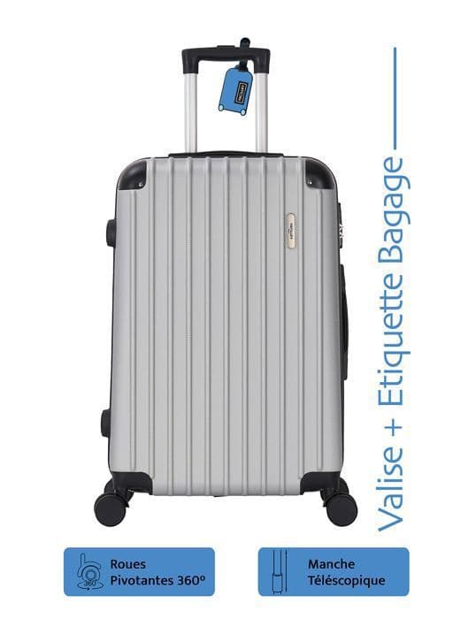 Bagage Cabin 55cm - ADC - Swift - Hård ABS - 4 hjul 360° - 39L - Gratis etikett