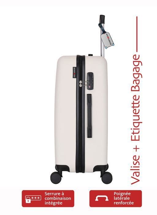 Mellan resväska 65cm - ADC - Hård - 4 hjul 360° - 30kg - 65L - Bagagetag erbjuds
