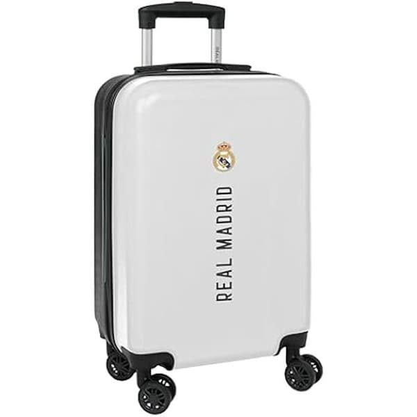 Real Madrid 1:a lag 24/25 hjul resväska - SAFTA - 34,5 x 20 x 55 - Stel - TSA hänglås - 4 hjul