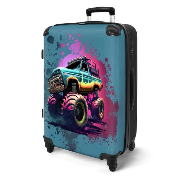 NoBoringSuitcase Resväska - 72L Incheckat Bagage Väska - Koffert med Hjul - 72L Flightcase Resvagn