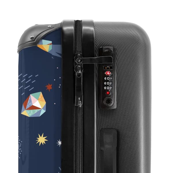 NoBoringSuitcase Resväska - 72L Incheckat Bagage Väska - Koffert med Hjul - 72L Flightcase Resvagn