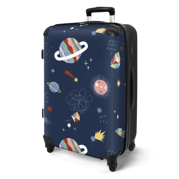 NoBoringSuitcase Resväska - 72L Incheckat Bagage Väska - Koffert med Hjul - 72L Flightcase Resvagn