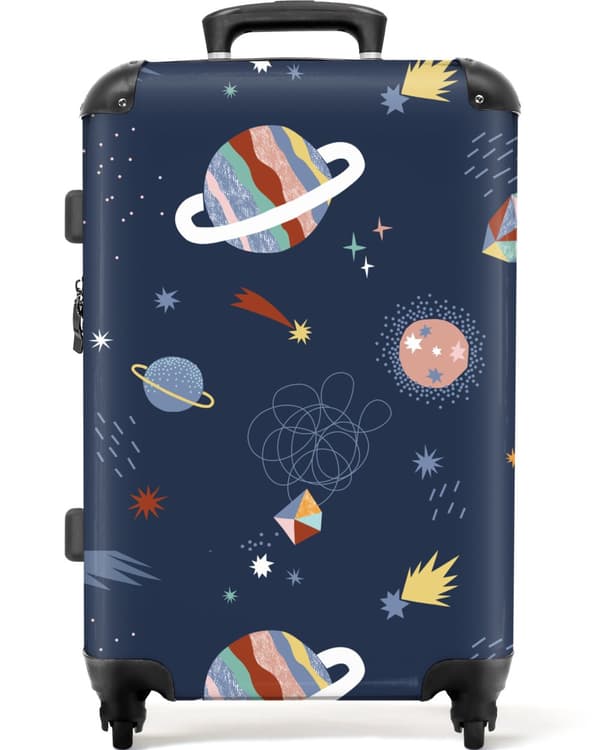 NoBoringSuitcase Resväska - 72L Incheckat Bagage Väska - Koffert med Hjul - 72L Flightcase Resvagn