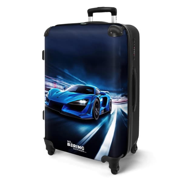 NoBoringSuitcase Resväska - 72L Incheckat Bagage Väska - Koffert med Hjul - 72L Flightcase Resvagn