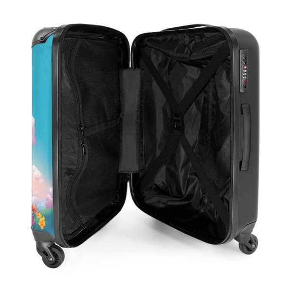 NoBoringSuitcase Resväska - 72L Incheckat Bagage Väska - Koffert med Hjul - 72L Flightcase Resvagn