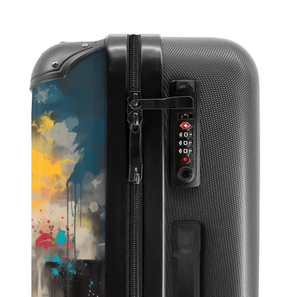 NoBoringSuitcase Resväska - 72L Incheckat Bagage Väska - Koffert med Hjul - 72L Flightcase Resvagn