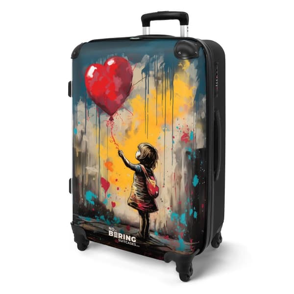 NoBoringSuitcase Resväska - 72L Incheckat Bagage Väska - Koffert med Hjul - 72L Flightcase Resvagn