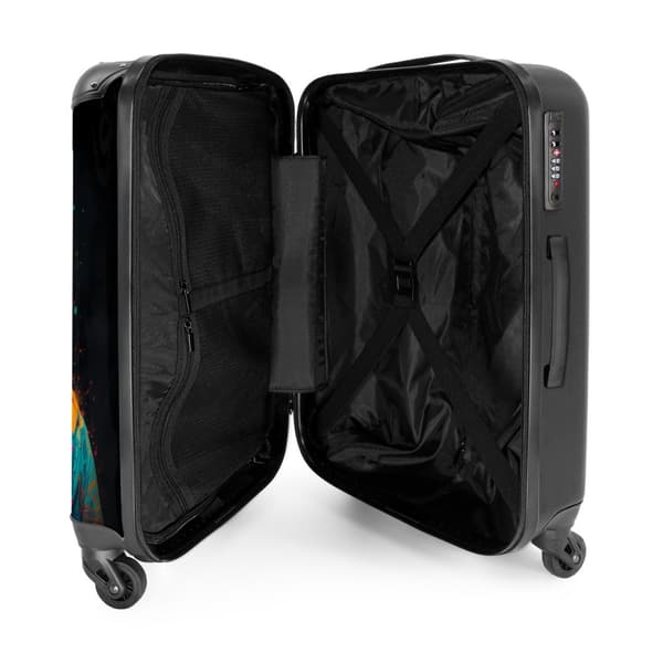 NoBoringSuitcase Resväska - 72L Incheckat Bagage Väska - Koffert med Hjul - 72L Flightcase Resvagn