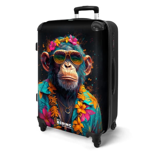 NoBoringSuitcase Resväska - 72L Incheckat Bagage Väska - Koffert med Hjul - 72L Flightcase Resvagn