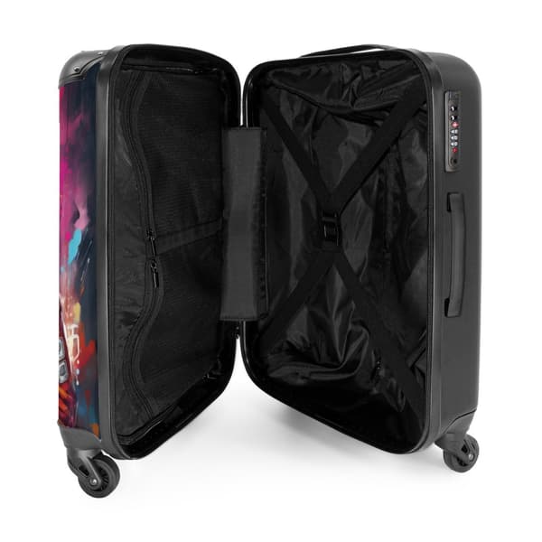NoBoringSuitcase Resväska - 72L Incheckat Bagage Väska - Koffert med Hjul - 72L Flightcase Resvagn