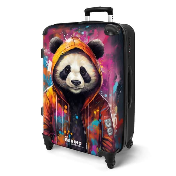 NoBoringSuitcase Resväska - 72L Incheckat Bagage Väska - Koffert med Hjul - 72L Flightcase Resvagn
