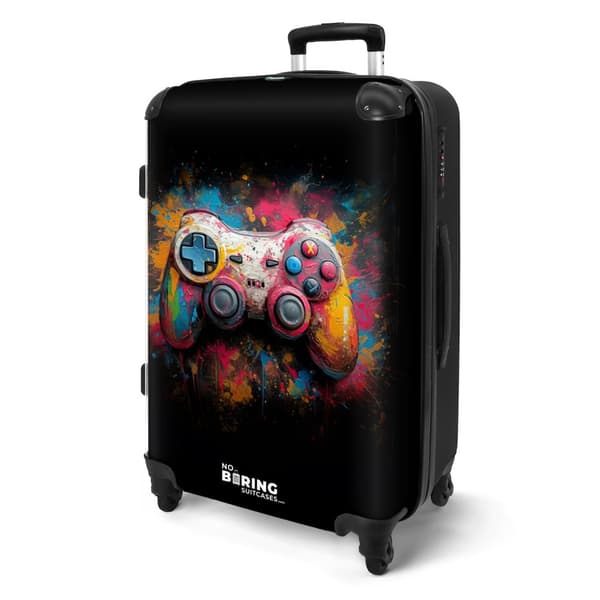 NoBoringSuitcase Resväska - 72L Incheckat Bagage Väska - Koffert med Hjul - 72L Flightcase Resvagn